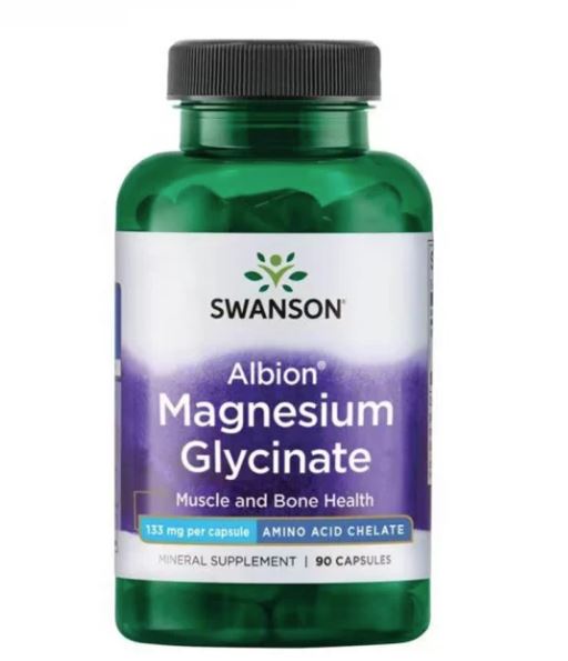 Swanson uztura bagātinātājs Albion® Magnija bisglicināts (magnesium glycinate), 90 kaps.
