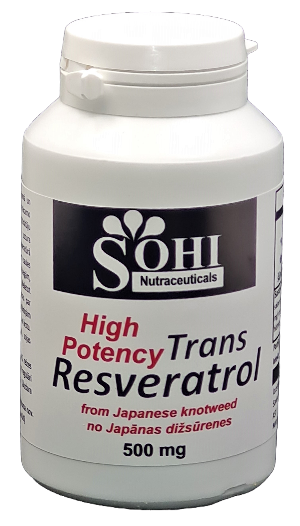 SOHI uztura bagātinātājs Trans Resveratrols 500mg, 60 kaps.