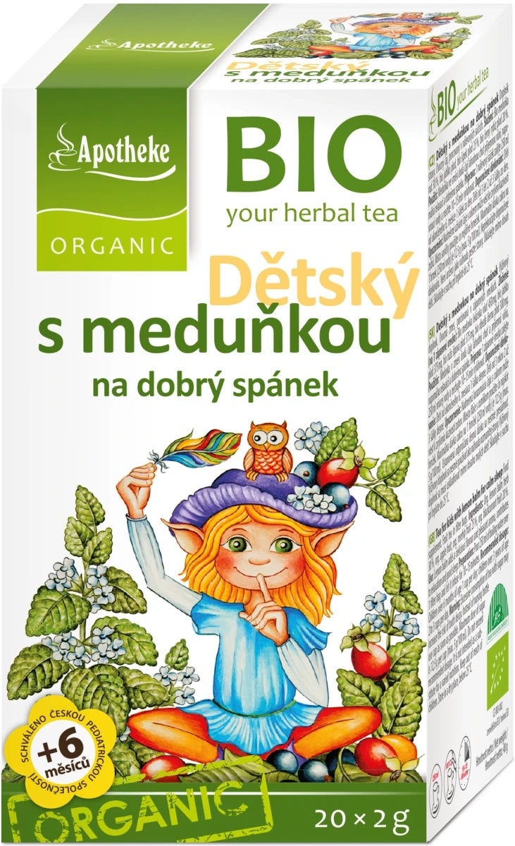 Apotheke BIO nomierinoša vakara tēja bērniem ar citronmelisu no 6 mēn, 20gab x 1,5g