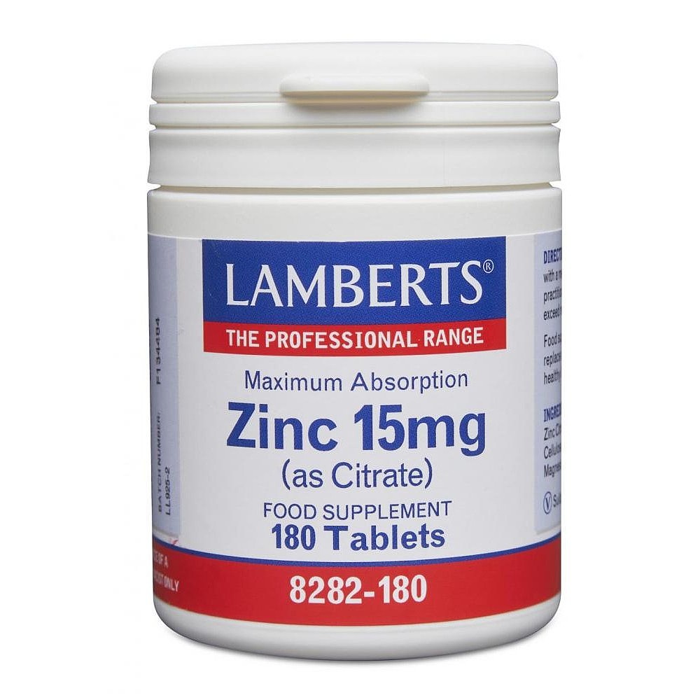 Lamberts uztura bagātinātājs Cinks (citrāts) 15mg, 180 tabl.