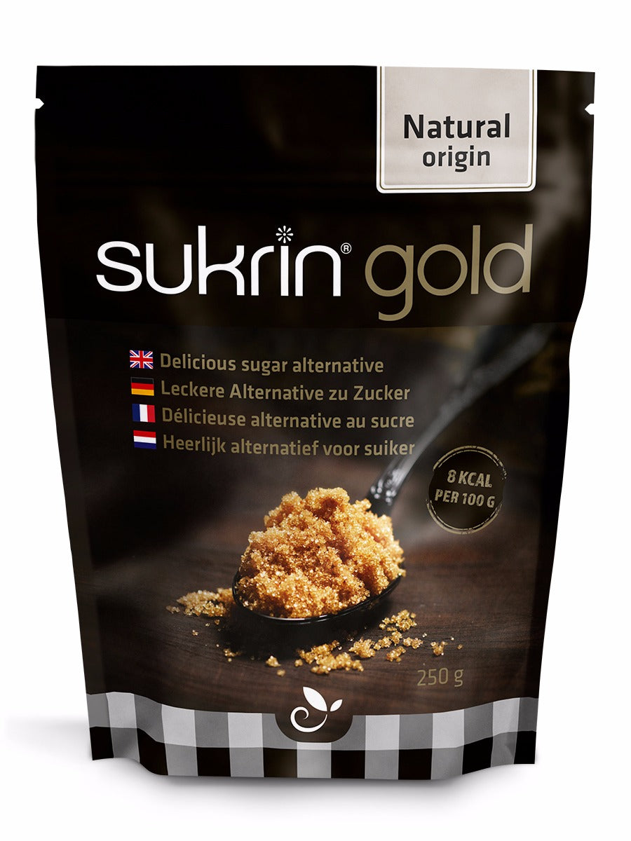 Sukrin Gold brūnais dabīgais saldinātājs (eritritols, stēvija, tagatoze), 500g