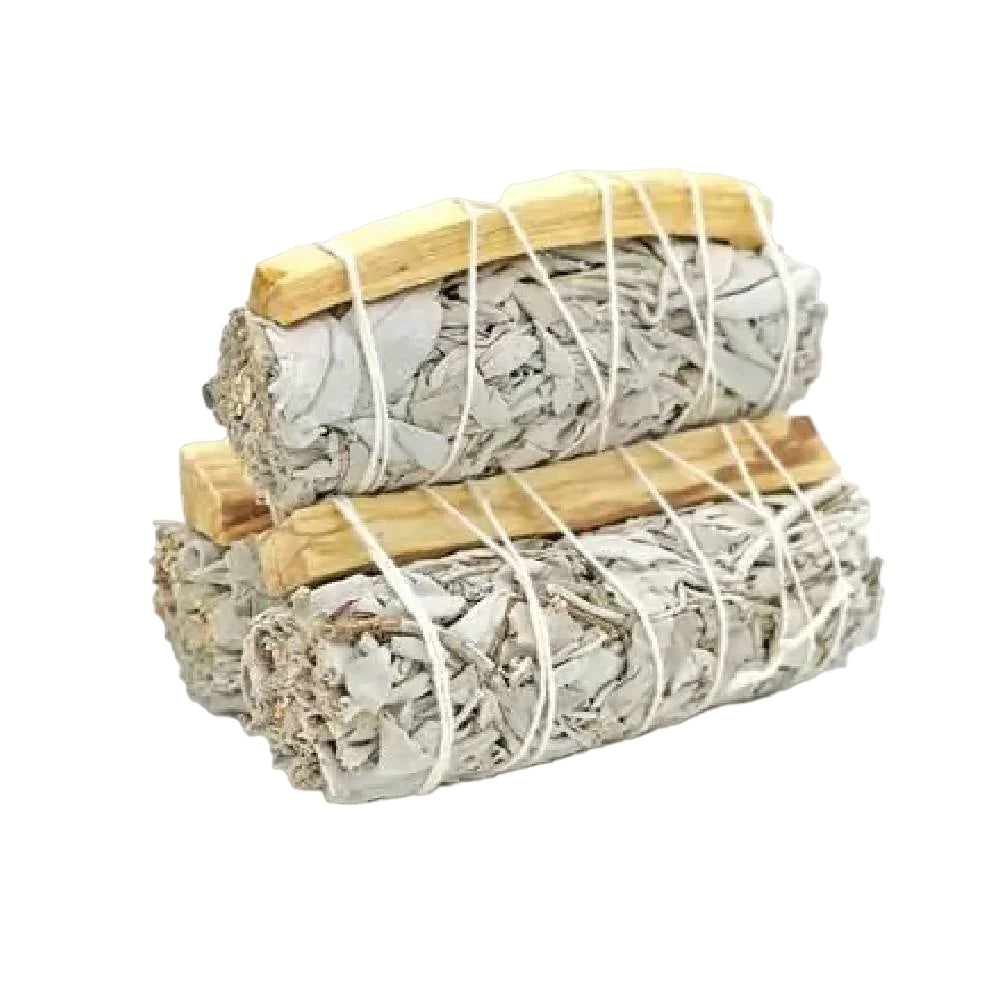 Spiritual Gift kvēpeklis Kalifornijas baltā salvija un Palo Santo svētais koks (White Sage & Palo Santo), 10cm