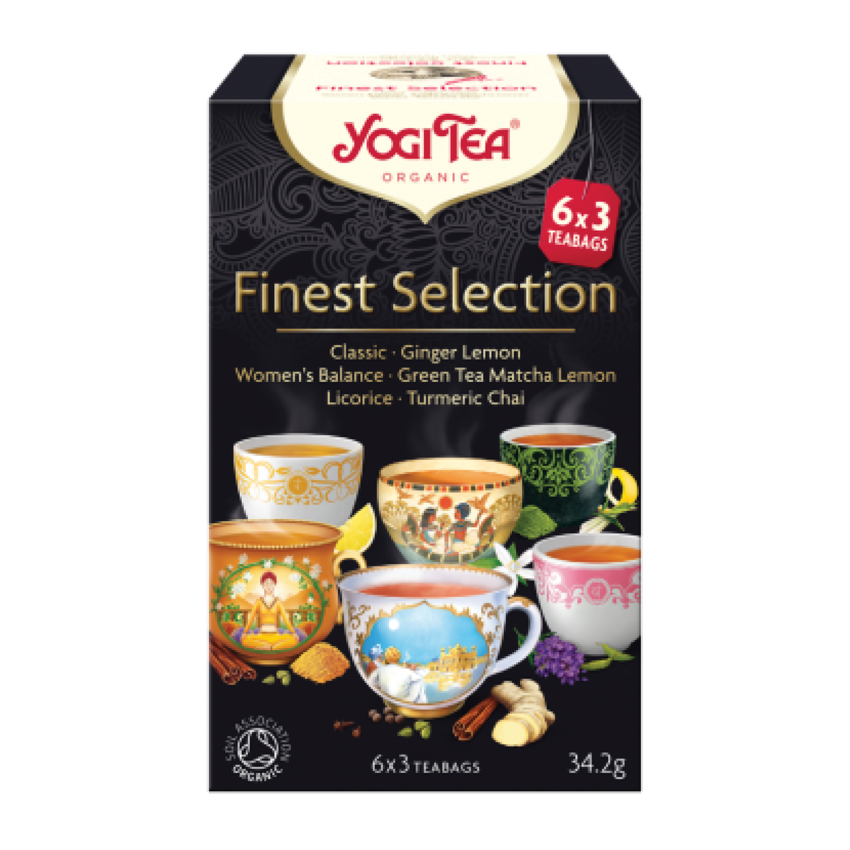 Yogi Tea BIO labāko tēju izlase Finest Selection, 6 x 3 paciņas / 34.2 g