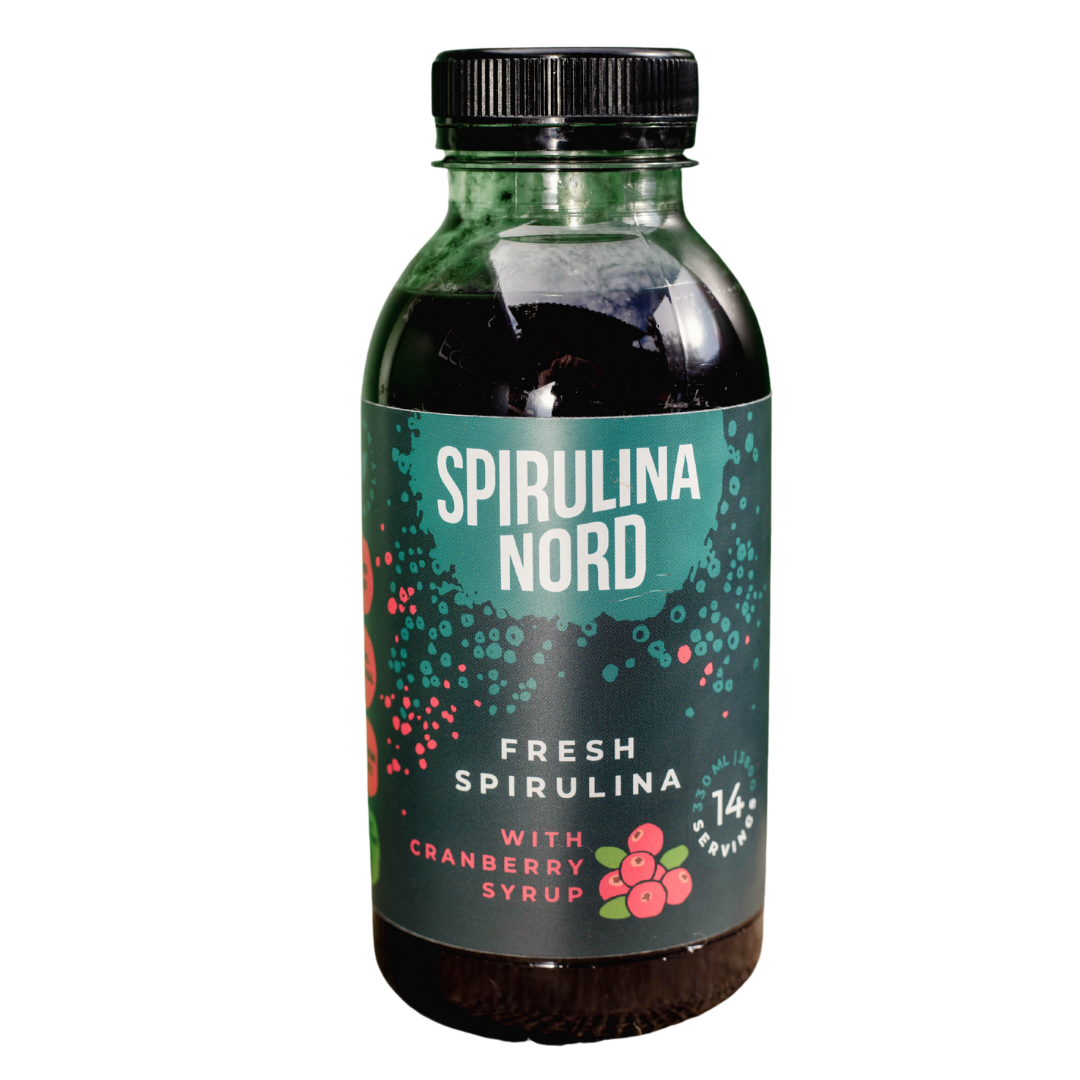 Spirulina Nord svaiga spirulīna ar dzērveņu sīrupu 330 ml / 14 dienām