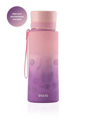 Equa BPA FREE ūdens pudele bērniem ar 30 uzlīmēm Icon, 600ml - Lavandas ekoveikals internetā