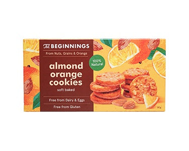 The Beginnings bezglutēna mandeļu cepumi ar apelsīniem, 80g