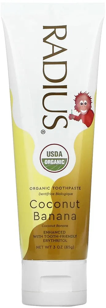 Radius zobu pasta bērniem ar kokosriekstiem un banāniem no 6+mēn., 85g