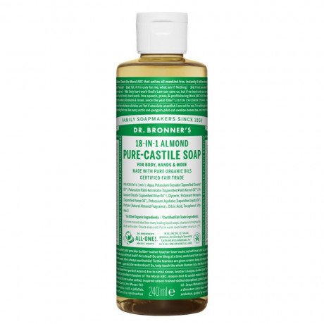 Dr. Bronner`s mandeļu šķidrās ziepes, 240ml