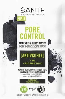 Sante Pore Control dziļi attīroša sejas maska 2x4ml