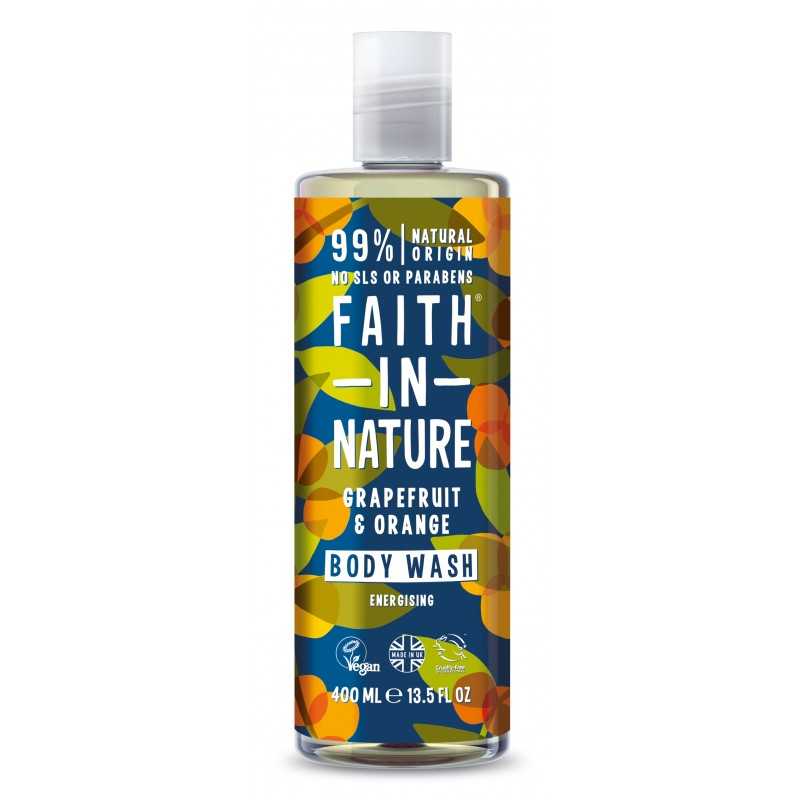Faith in Nature greipfrūtu un apelsīnu dušas želeja / vannas putas, 400ml 