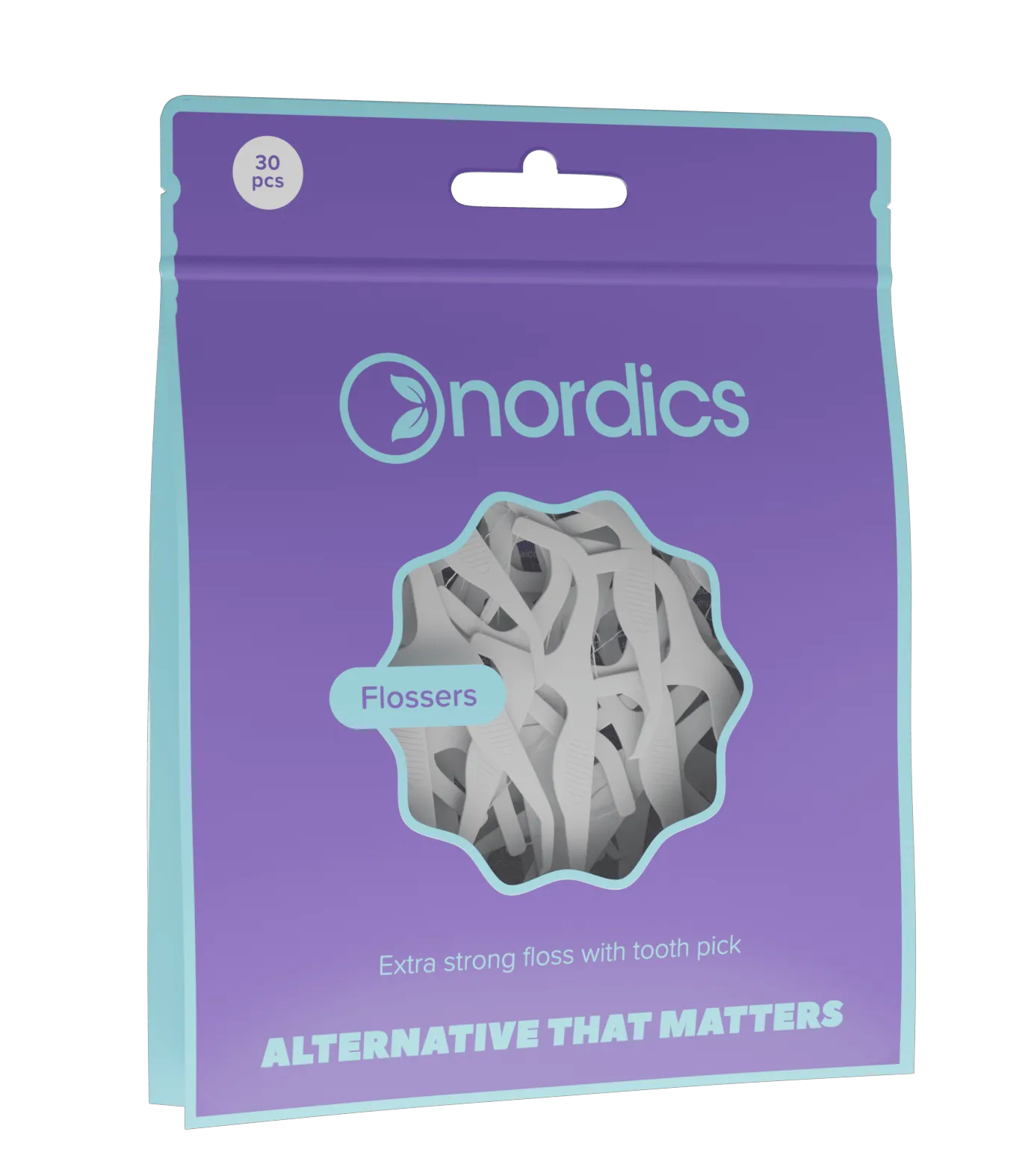 Nordics zobu diegs ar turētāju