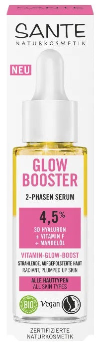 Sante Glow Boost divfāžu sejas serums, 30ml