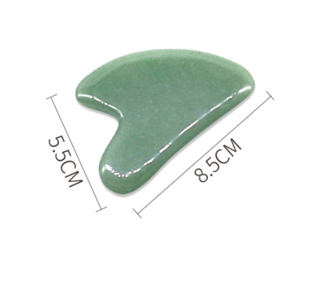 AcuTop Gua Sha akmens nefrīts sejas masāžai 5,5cm x 8.5cm