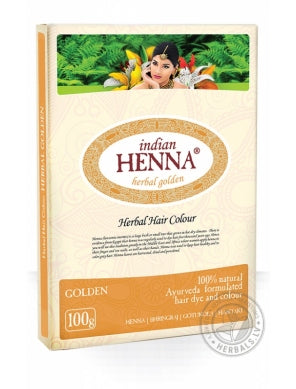 Indian Henna matu krāsa Golden (zeltaina), 100g