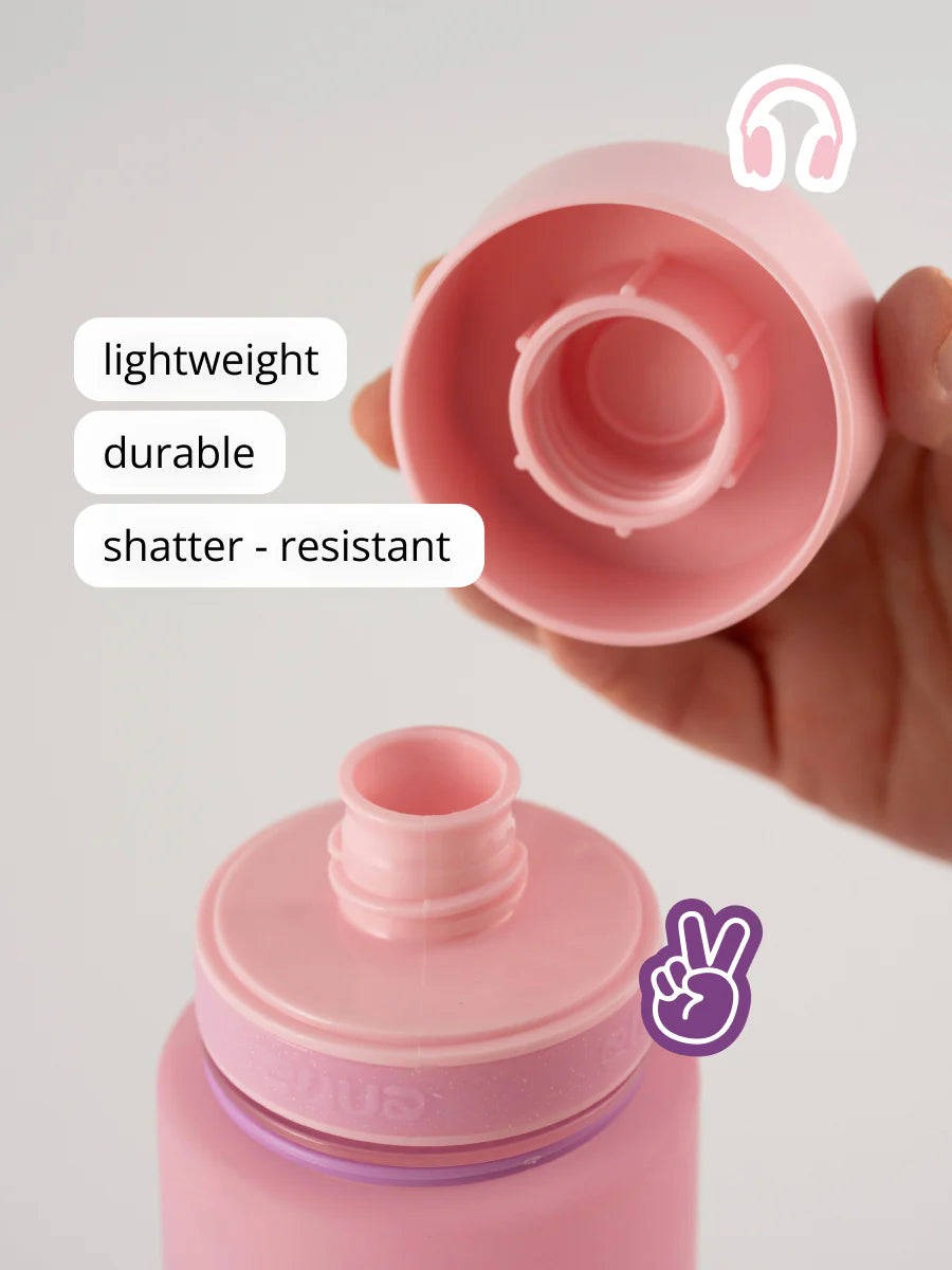 Equa BPA FREE ūdens pudele bērniem ar 30 uzlīmēm Icon, 600ml - Lavandas ekoveikals internetā