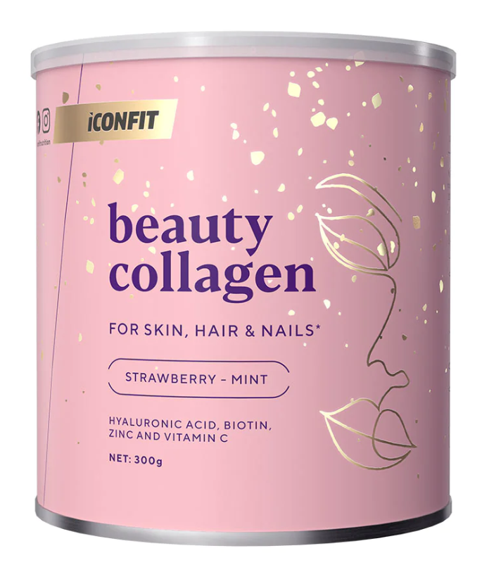 ICONFIT uztura bagātinātājs Beauty kolagēns skaistumam, ar zemeņu un piparmētru garšu, 300g