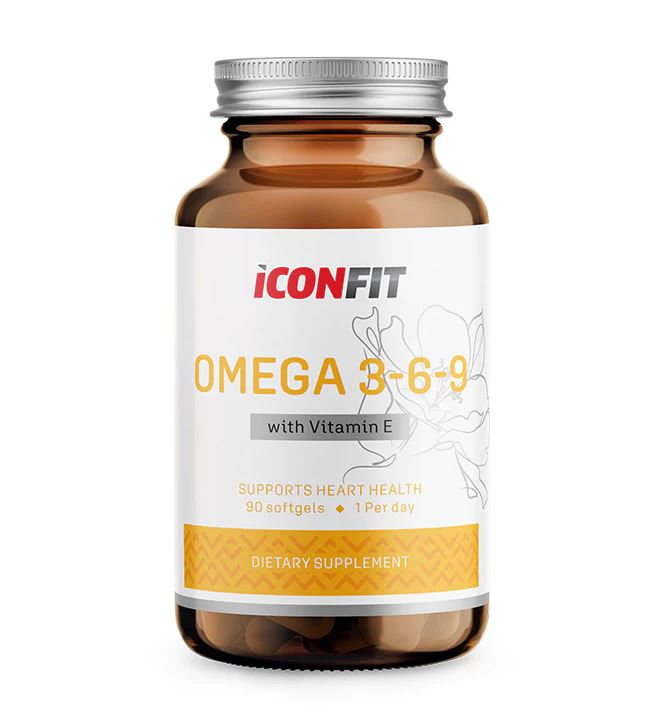 ICONFIT uztura bagātinātājs OMEGA 3-6-9 ar E vitamīnu, 90 kaps.