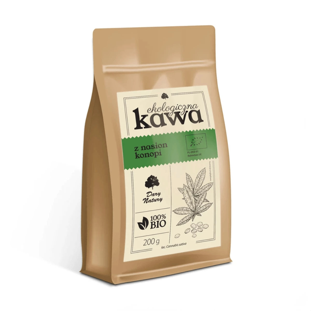 Dary Natury BIO kaņepju sēklu kafija, bezkofeīna, 200g