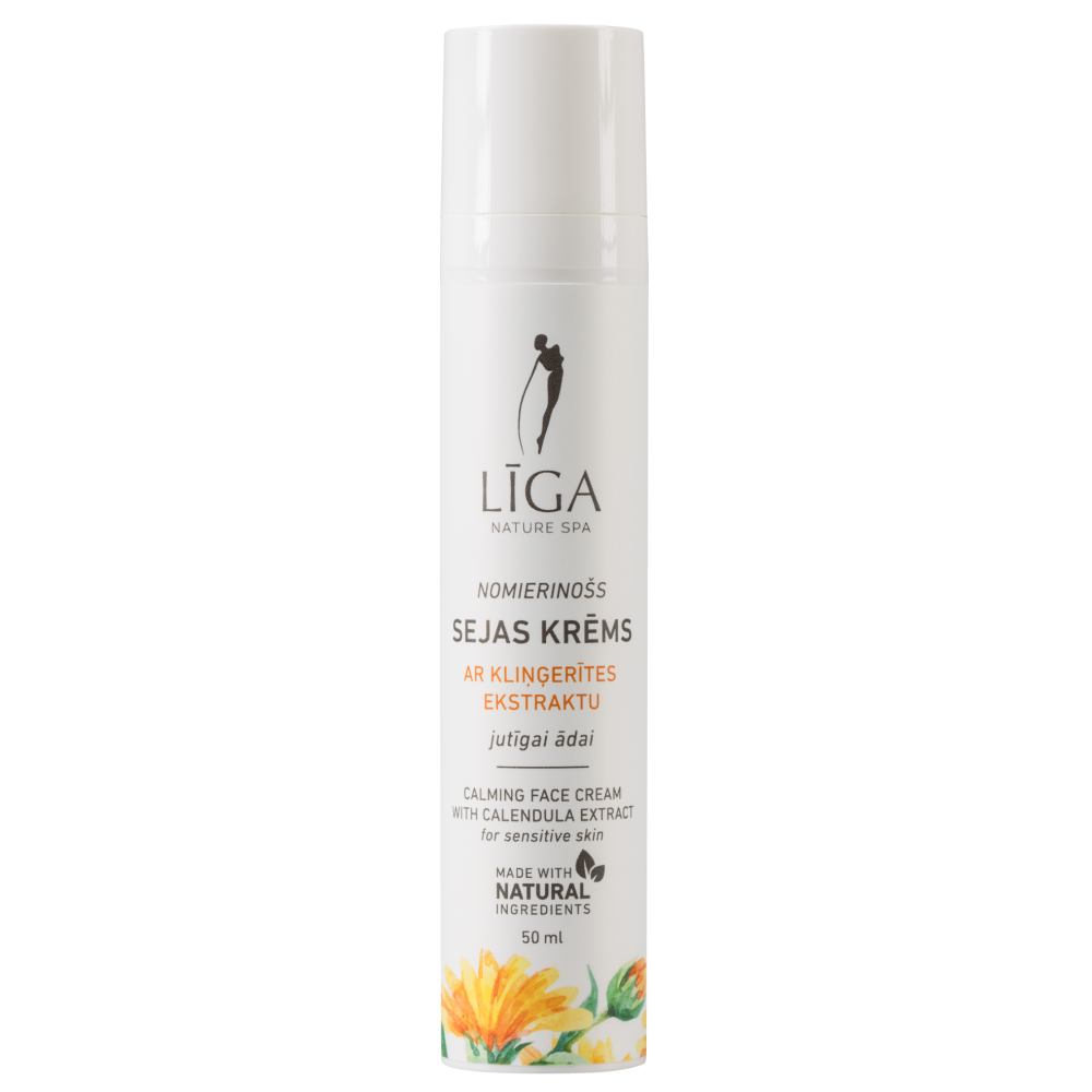 Līga Nature SPA nomierinošs sejas krēms ar kliņģerītes ekstraktu jūtīgai ādai, 50ml