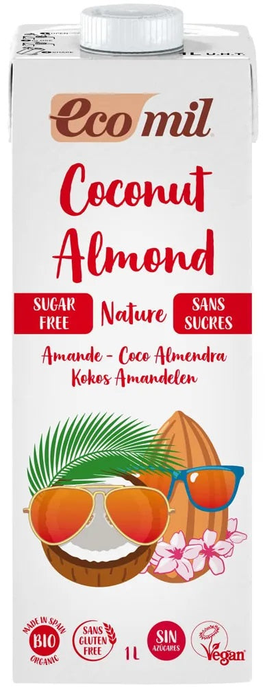 Ecomil BIO kokosriekstu un mandeļu dzēriens bez cukura, 1l