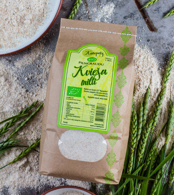 Kaņepītes BIO kviešu milti, pilngraudu, 1kg