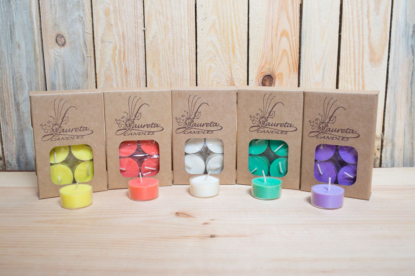 Laureta Candles tējassveces ar piparmētras ēterisko eļļu, gaiši zaļas, 6gb