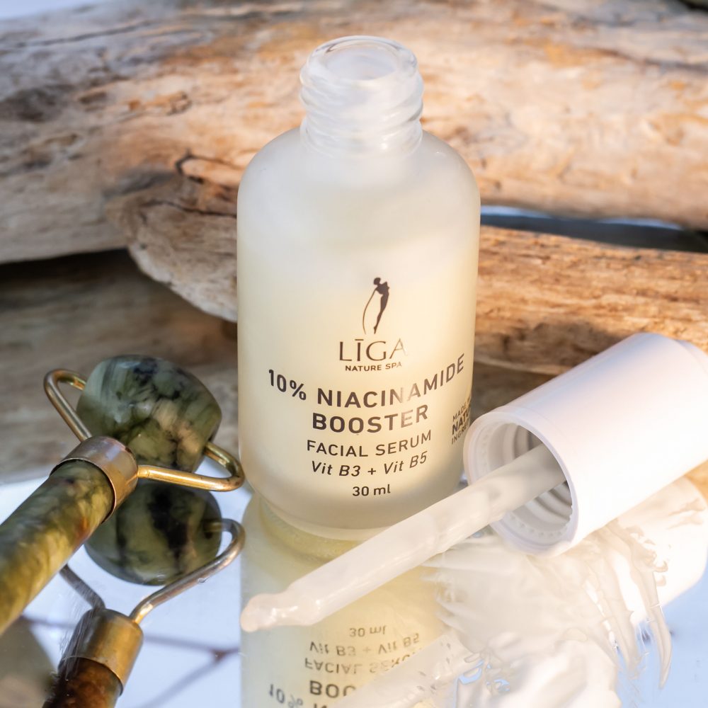 Līga Nature SPA 10% niacinamīda serums sejai ar B3 un B5 vitamīniem, 50ml