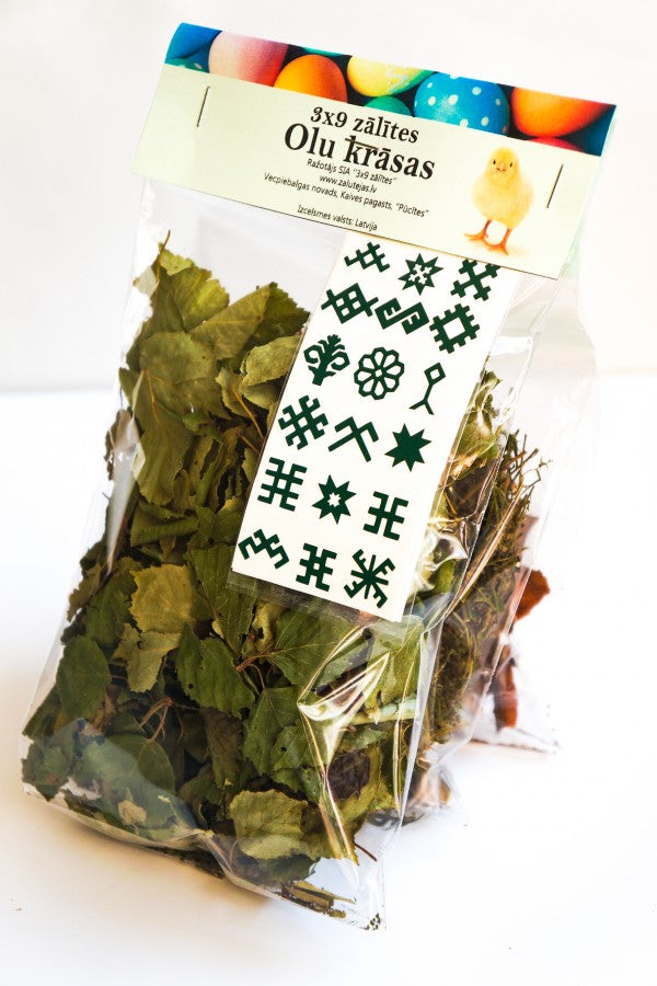 3x9 Zālītes dabīgas olu krāsas ar uzlīmēm, 3 krāsas