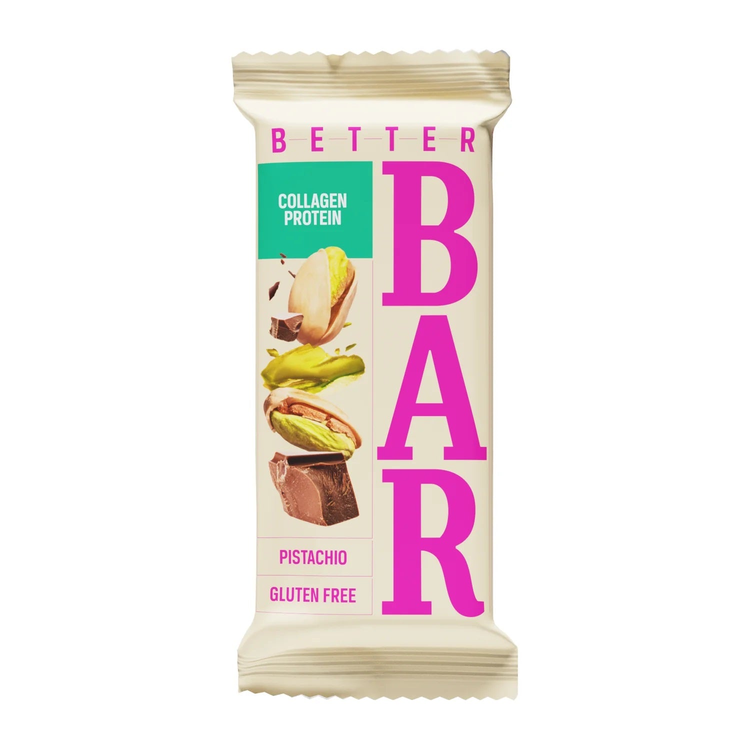 Better bezglutēna batoniņš ar kolagēna proteīnu un pistācijām, 45g
