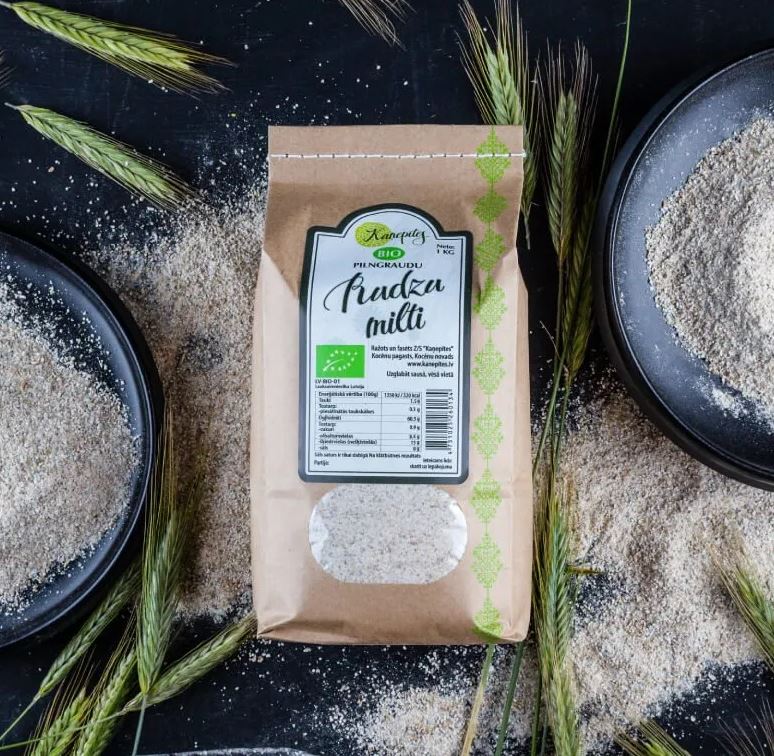 Kaņepītes BIO rudzu milti, pilngraudu, 1kg