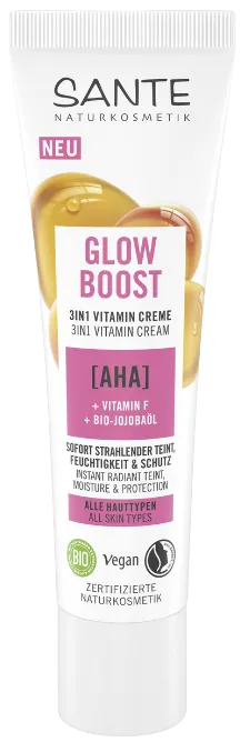 Sante Glow Boost 3in1 Vitamin mirdzumu piešķirošs sejas krēms ar AHA, 30ml