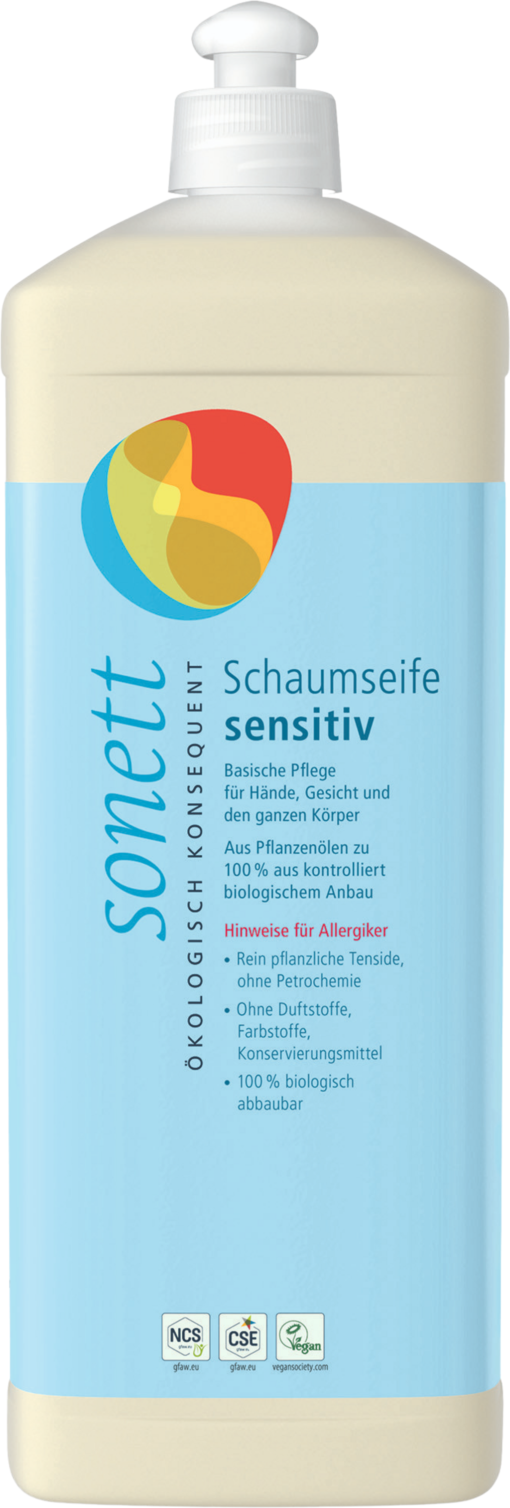 Sonett Neutral šķidrās putu ziepes bērniem, 1l