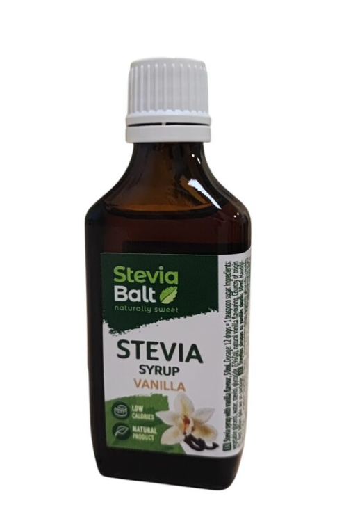 SteviaBalt stēvijas sīrups ar vaniļas garšu, 50ml