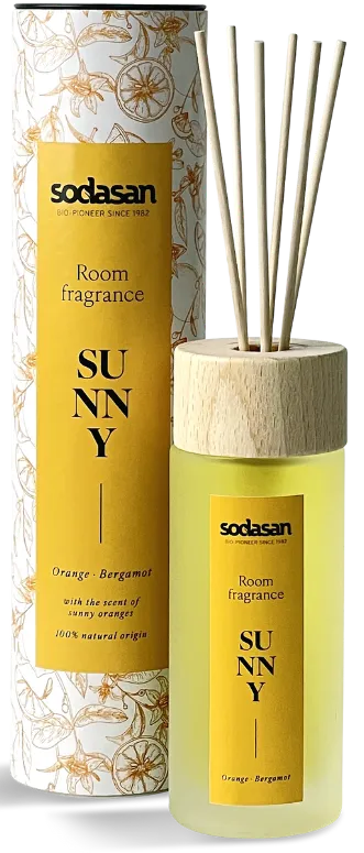 Sodasan Living mājokļa aromatizētājs / difūzeris ar apelsīna un bergamotes aromātu Sunny, 200ml