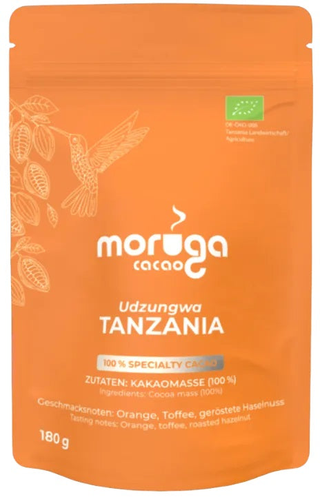 Moruga Cacao BIO ceremoniālais šķirnes kakao „Udzungwa Tanzania“, 180g