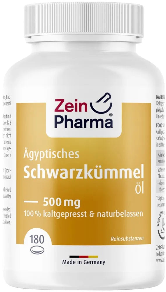 Zein Pharma uztura bagātinātājs Ēģiptes melno ķimeņu sēklu eļļa kapsulās 500mg, 180 kaps.