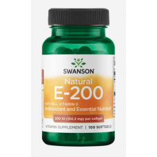 Swanson uztura bagātinātājs E-200 (vitamīns E), 100 kaps.